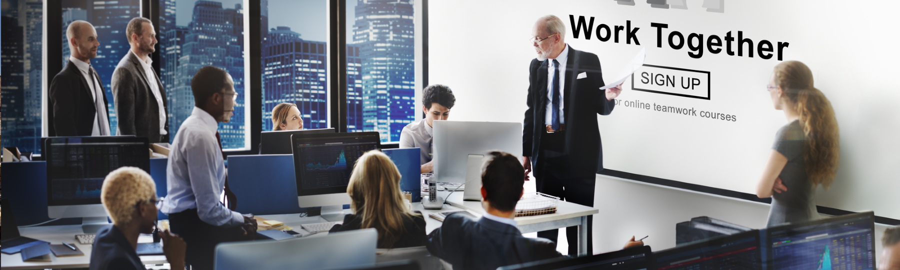 Business people working together